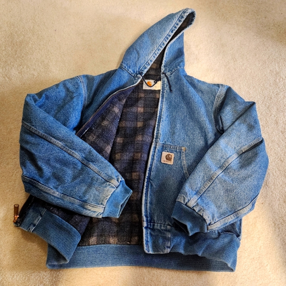 Vintage Denim Carhartt JB1198 Blanket Lined Coat Large